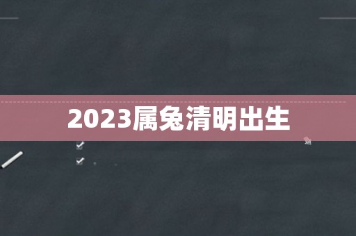 2023属兔清明出生