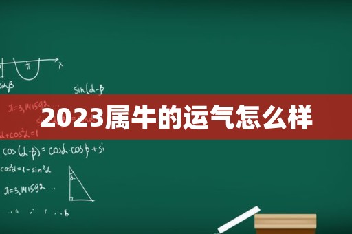 2023属牛的运气怎么样