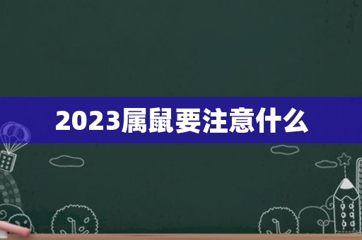 2023属鼠要注意什么