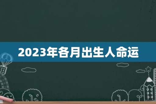 2023年各月出生人命运