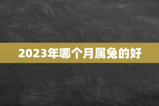 2023年哪个月属兔的好