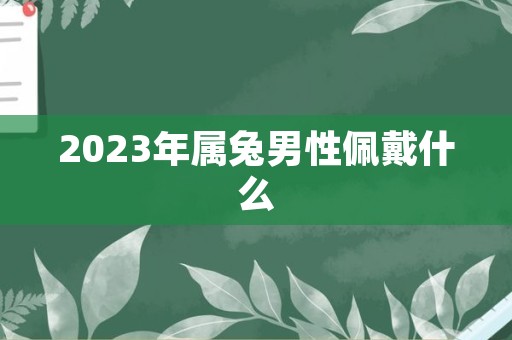 2023年属兔男性佩戴什么