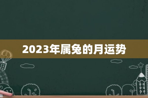 2023年属兔的月运势