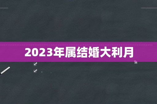 2023年属结婚大利月