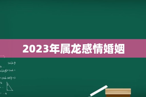 2023年属龙感情婚姻