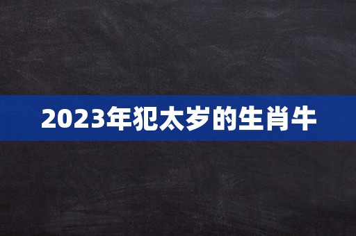 2023年犯太岁的生肖牛