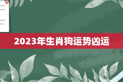 2023年生肖狗运势凶运