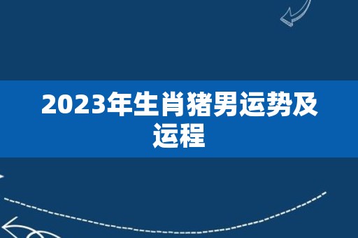 2023年生肖猪男运势及运程