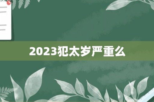 2023犯太岁严重么