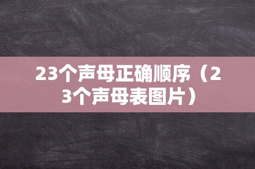 23个声母正确顺序（23个声母表图片）