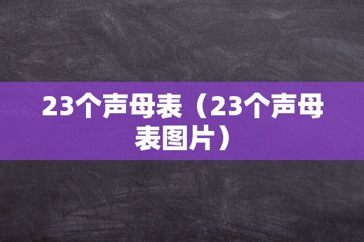 23个声母表（23个声母表图片）