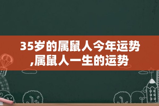 35岁的属鼠人今年运势,属鼠人一生的运势