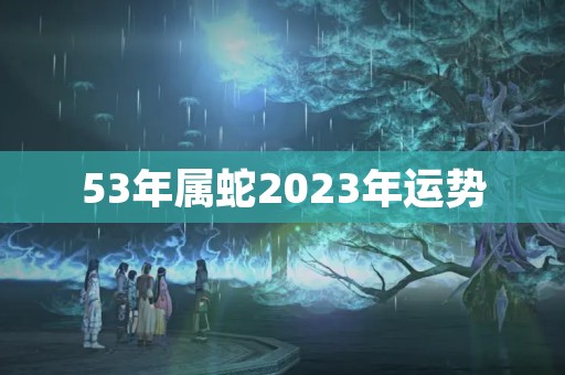 53年属蛇2023年运势