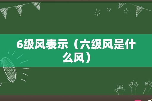 6级风表示（六级风是什么风）