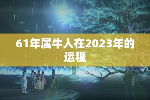 61年属牛人在2023年的运程