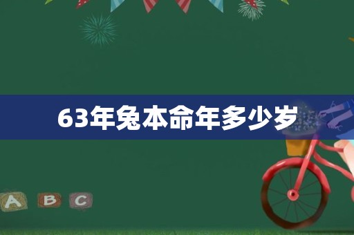 63年兔本命年多少岁