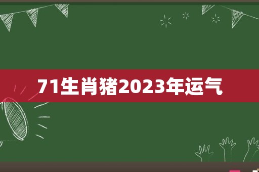 71生肖猪2023年运气