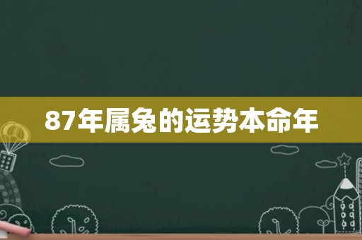 87年属兔的运势本命年