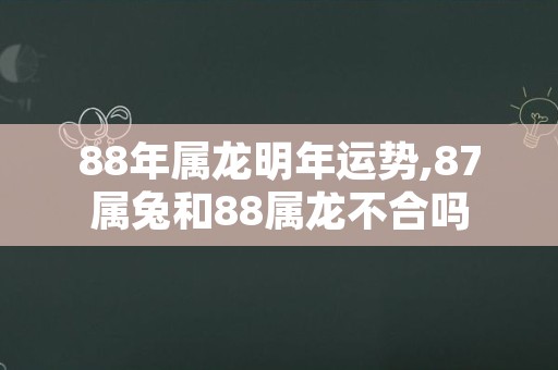 88年属龙明年运势,87属兔和88属龙不合吗