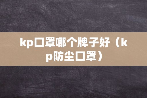 kp口罩哪个牌子好（kp防尘口罩）